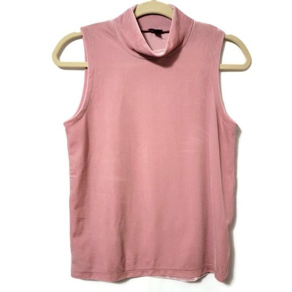 J. Crew Tops - J. Crew Velvet Velour Sleeveless Blush Mock Neck Size XS